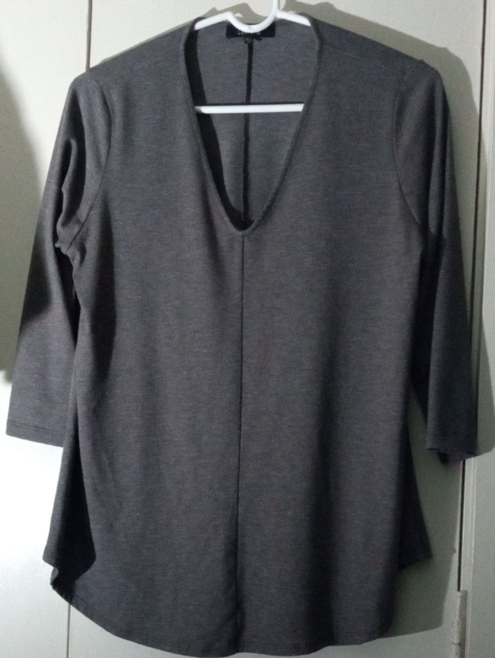 Comfy USA Dark Gray V-Neck Tunic Top